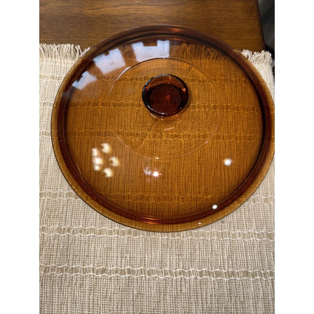 Anchor Hocking 1.5 Quart‎ Casserole Dish Amber Color Vintage Dish Only W/ Basket
